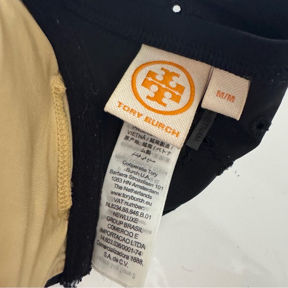 Tory Burch Black floral design, peekaboo Bikini sm bottom Med top - Picture 5 of 6